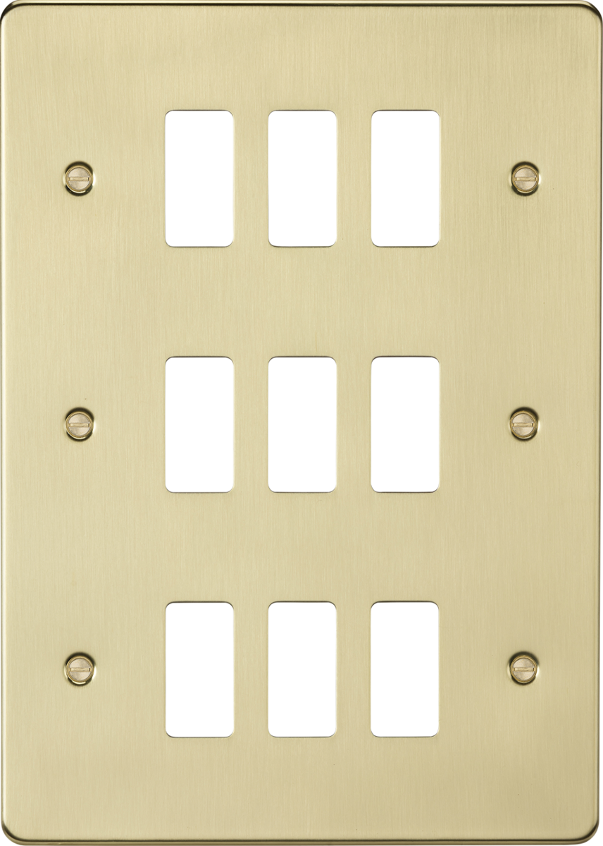 9G grid faceplate - brushed brass