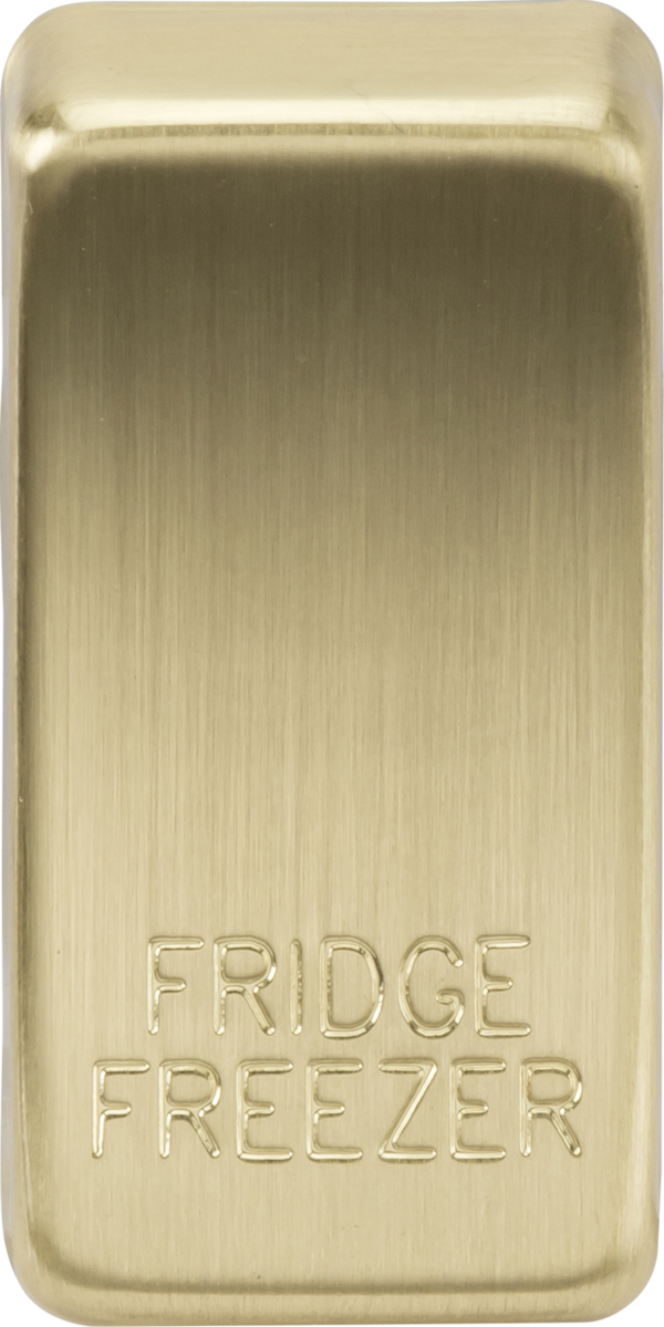 Switch cover "marked FRIDGE FREEZER" - brushed brass