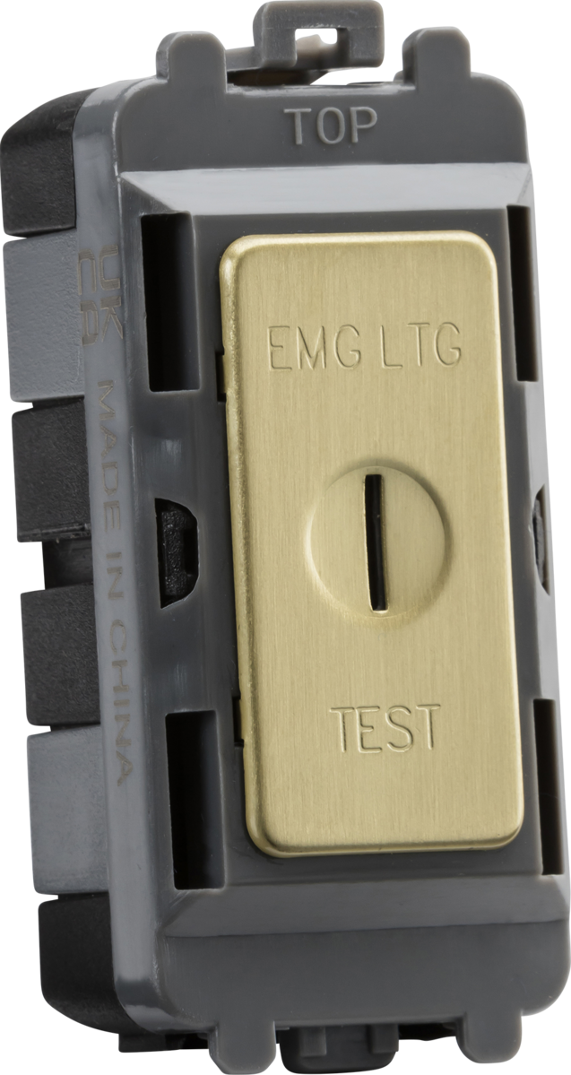 20AX DP key module (marked EMG LTG TEST) - brushed brass