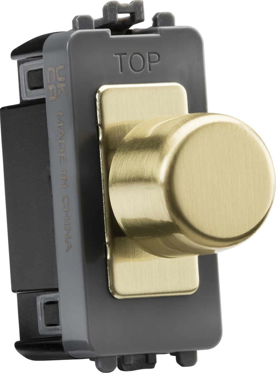 1G 2-way 10-200W (10-100W LED) trailing edge dimmer - brushed brass