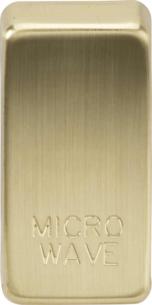 Switch cover "marked MICROWAVE" - brushed brass