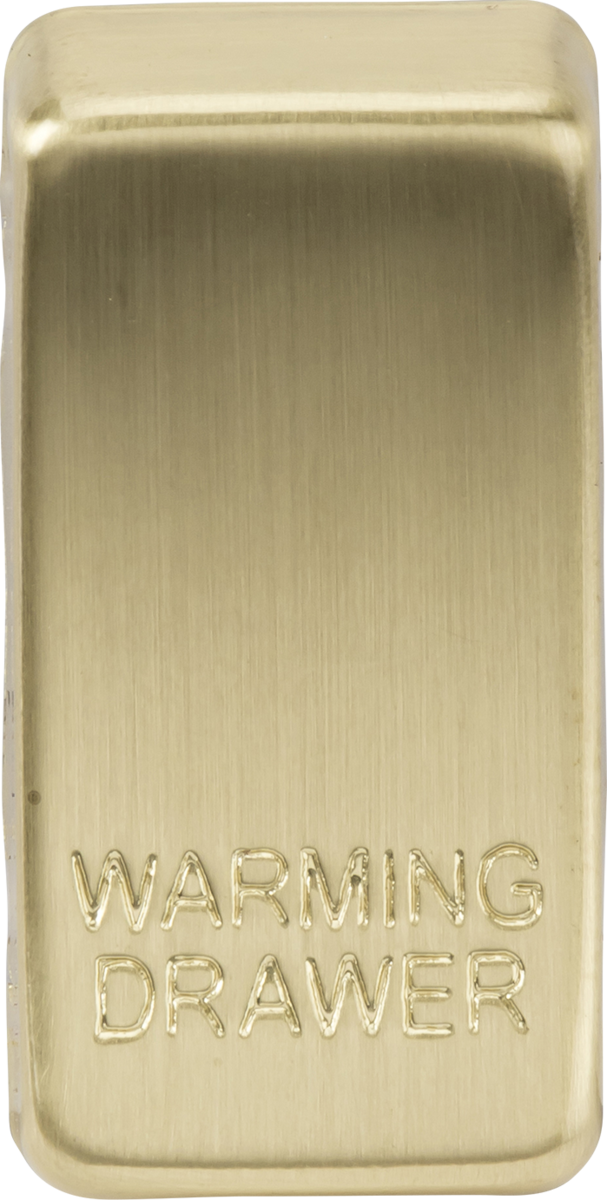 Switch cover "marked WARMING DRAWER" - brushed brass