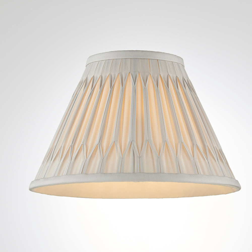 Endon Lighting 94363 Chatsworth 1Lt Shade Silver Silk