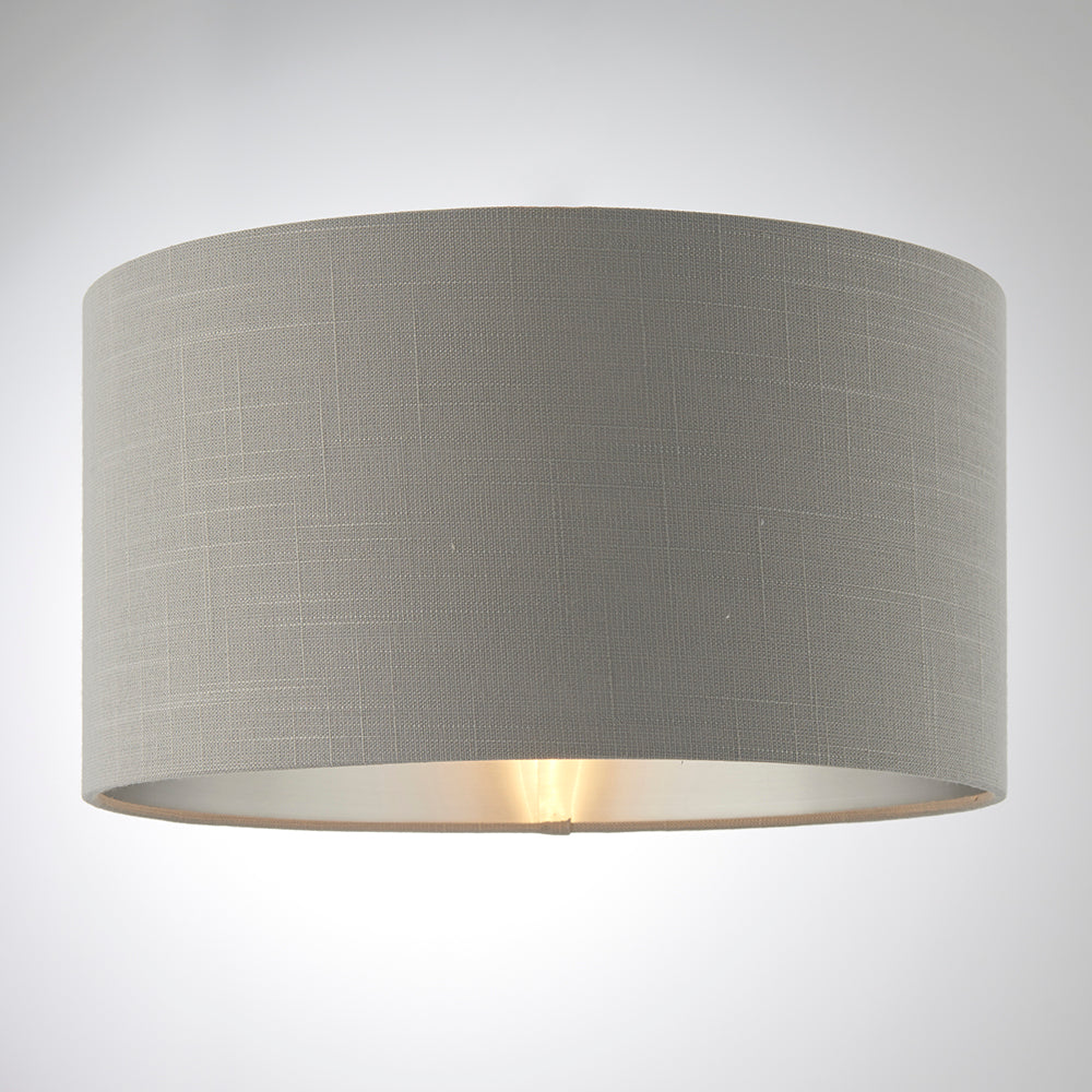 Endon Lighting 94379 Highclere 1Lt Shade Charcoal Fabric & Bright Nickel Plate