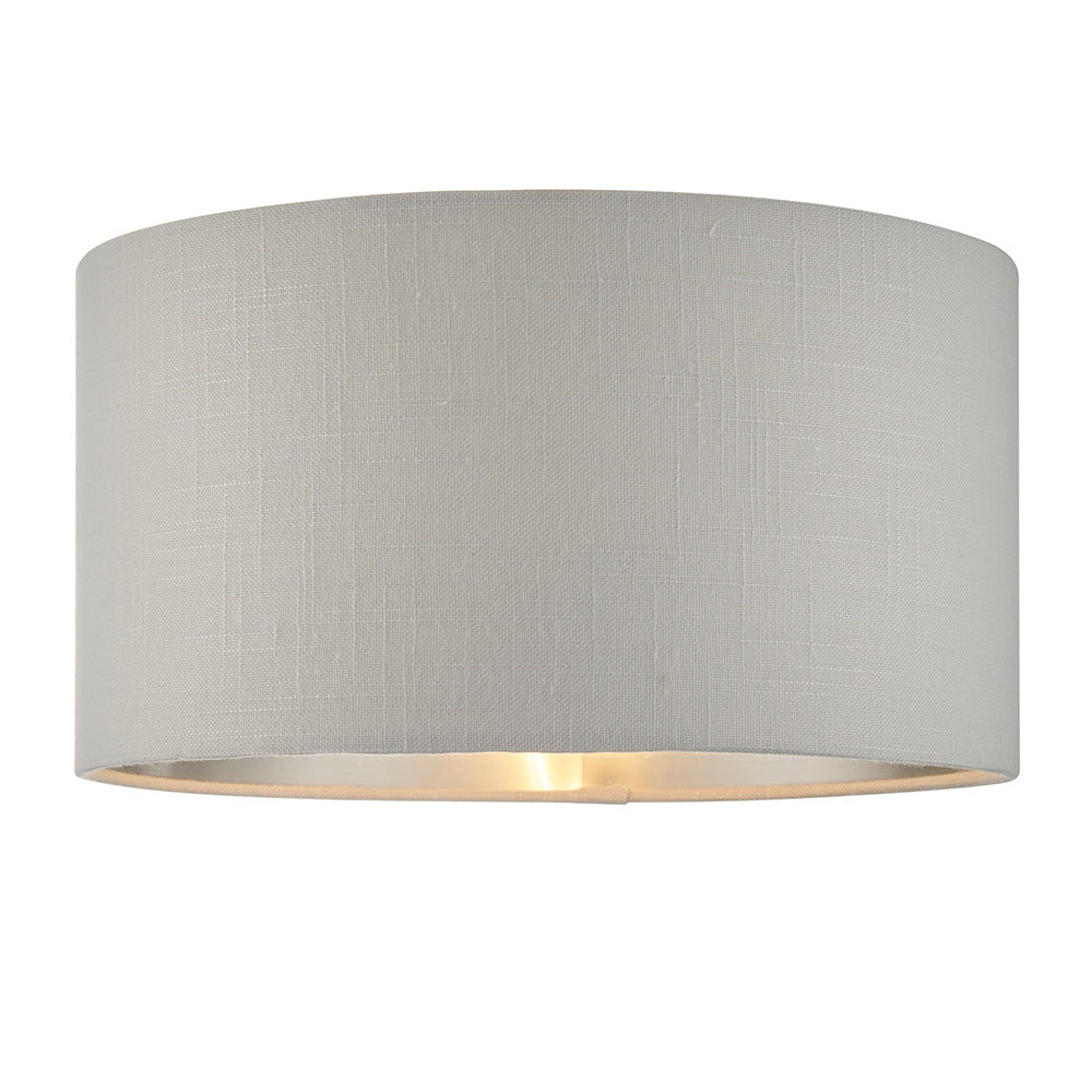 Endon Lighting 94393 Highclere 1Lt Shade Silver Fabric & Bright Nickel Plate