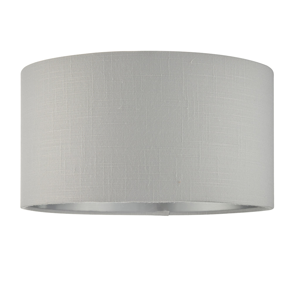 Endon Lighting 94393 Highclere 1Lt Shade Silver Fabric & Bright Nickel Plate