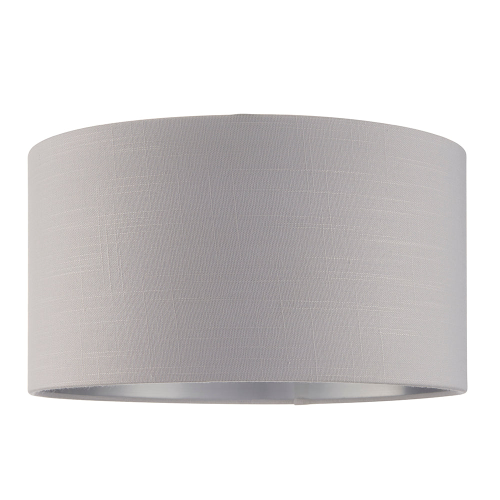 Endon Lighting 94395 Highclere 1Lt Shade Silver Fabric & Bright Nickel Plate