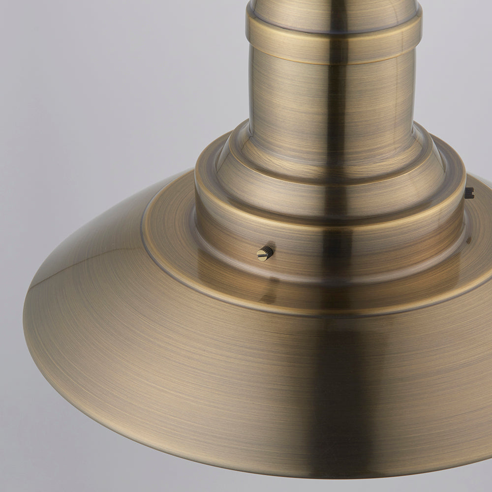 Endon Lighting 94405 Polperro 1Lt Pendant Antique Brass Plate & Gloss White