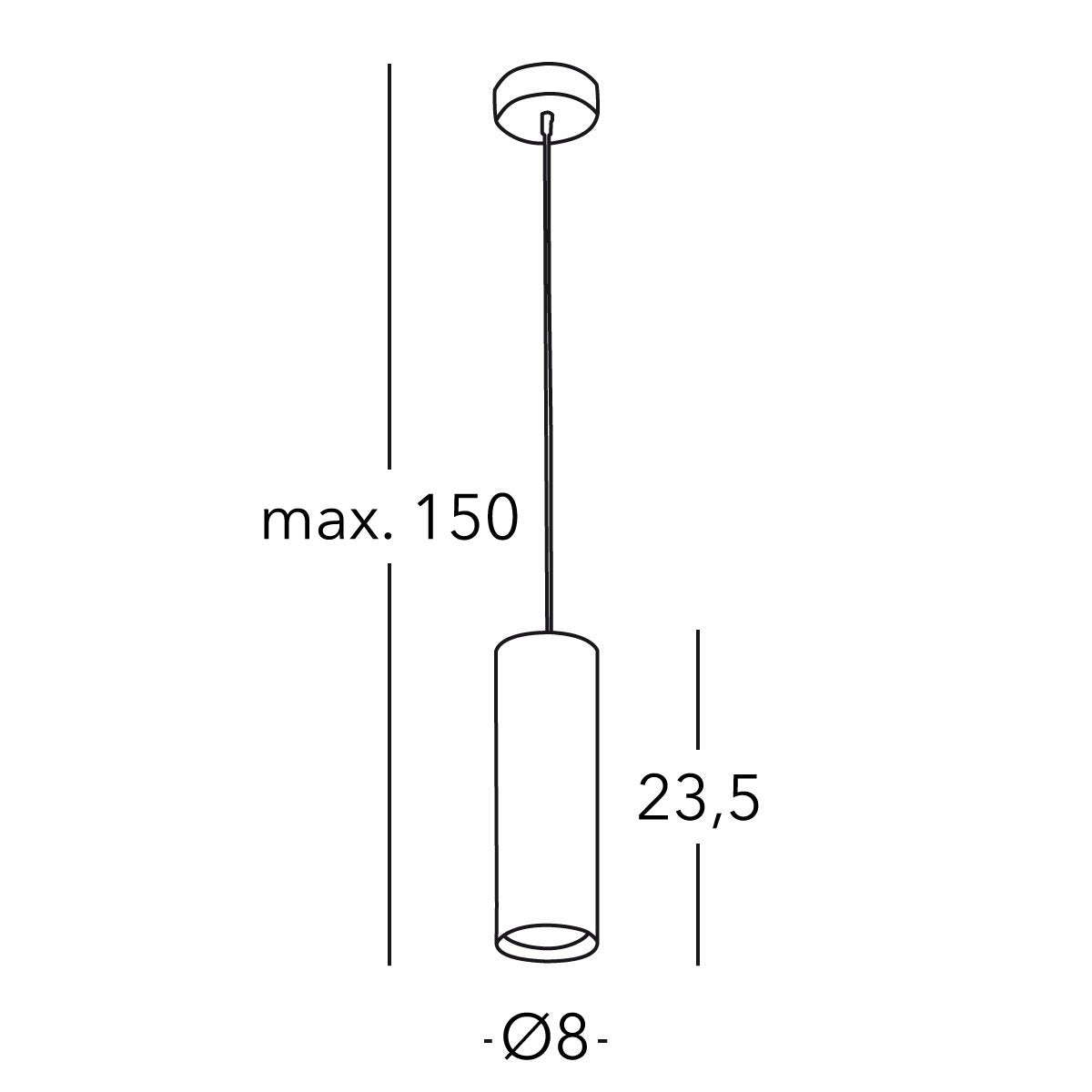 Kolarz A1347.31.Bk/23 TUBE Pendant Light
