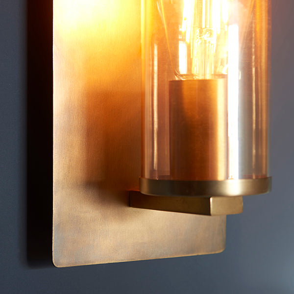 Antique brass patina wall light