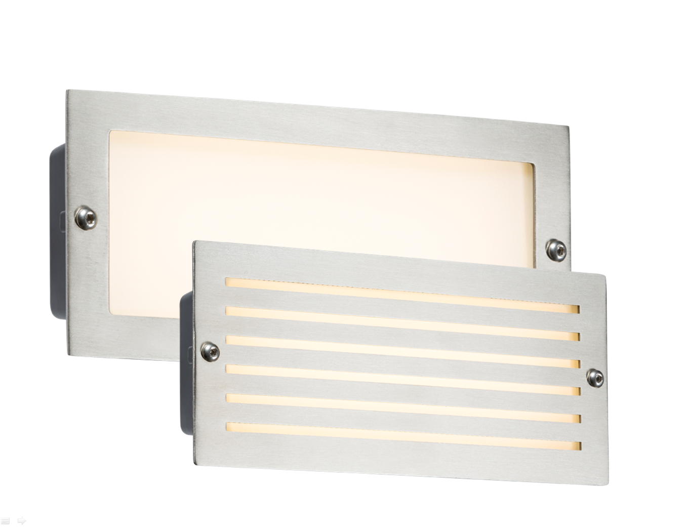 ML Accessories-BLED5SW 230V IP54 5W White LED Recessed Brick Light - Brushed Steel Fascia