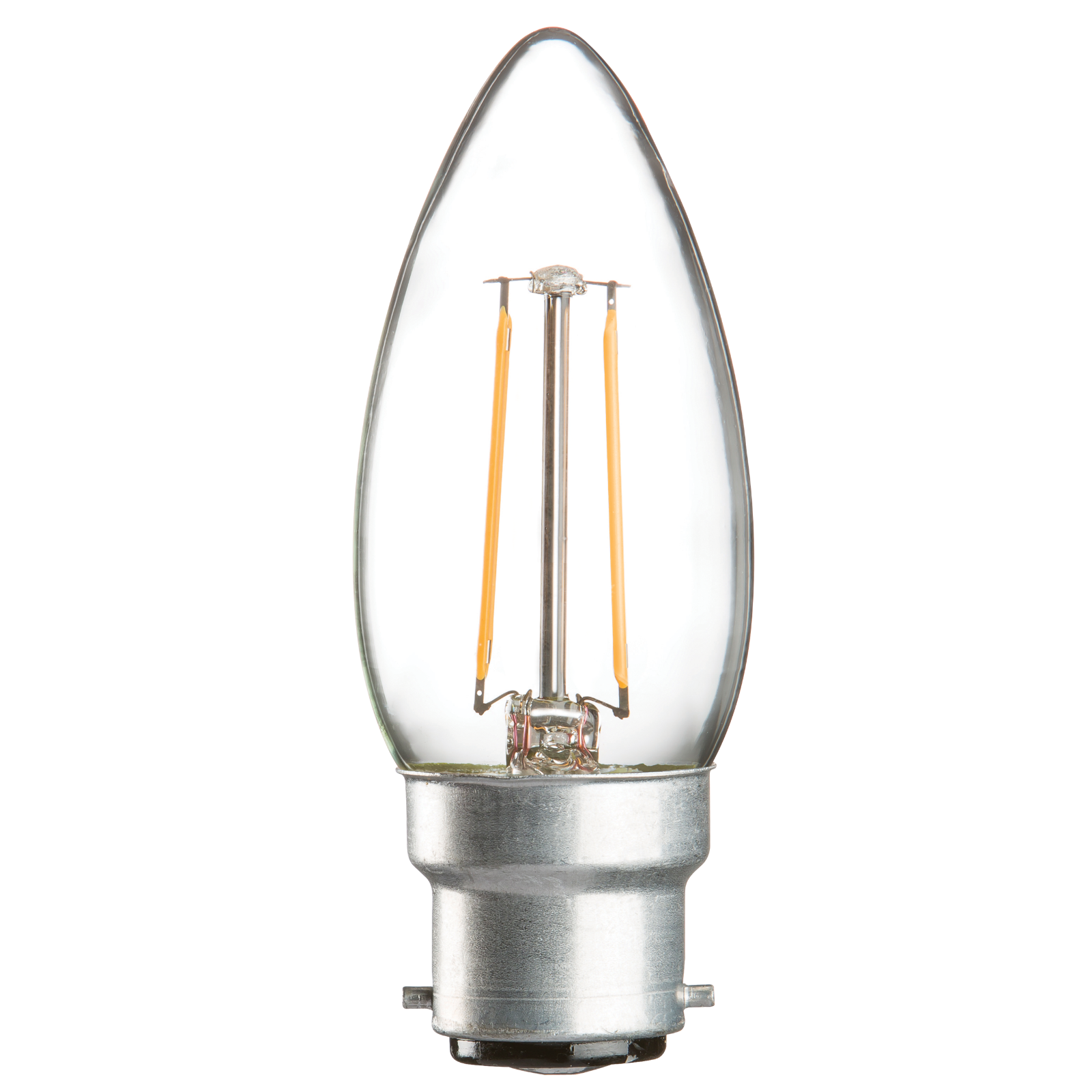 ML Accessories-CL2BCC 230V 2W LED 35mm BC Clear Candle 3000K