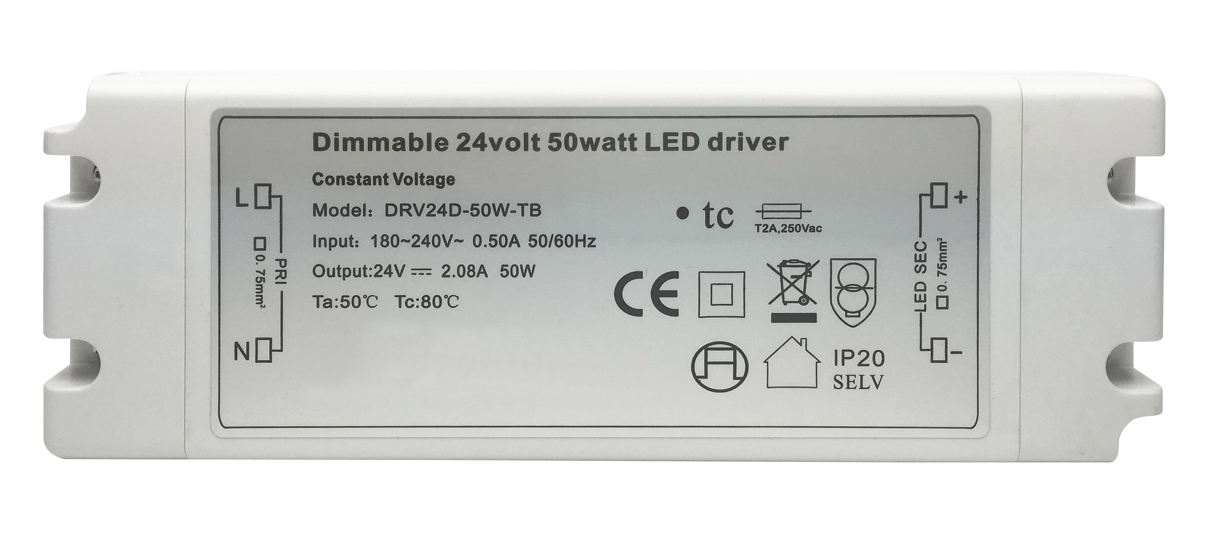 24V dimmable 50W LED driver