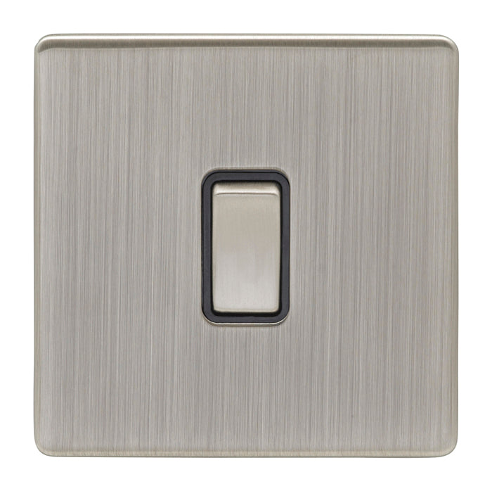 1 Gang Switch in Satin Nickel With Black Trim