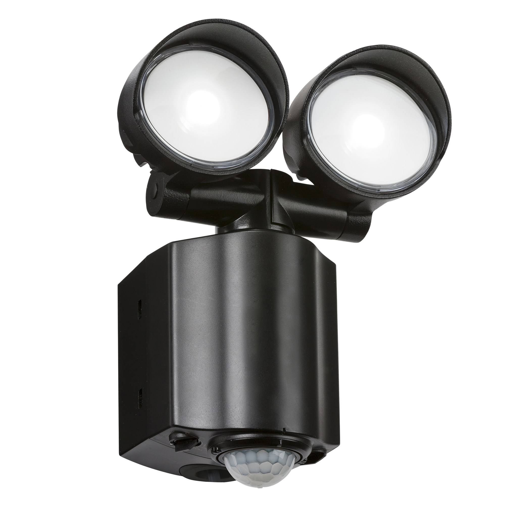 ML Accessories-FL16BK 230V IP44 2x8W LED Twin Spot Black Security Light with PIR