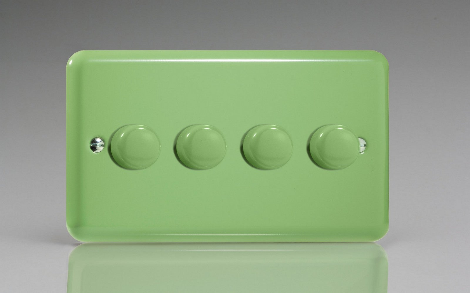 Varilight HY44.BG Lily Beryl Green 4-Gang 2-Way Push-On/Off Rotary Dimmer 4 x 40-250W (Twin Plate)