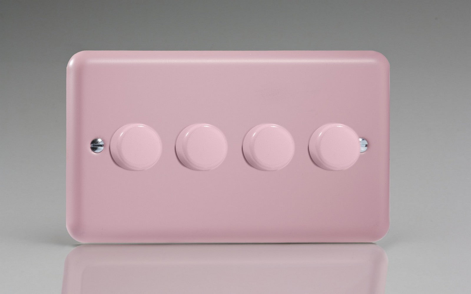 Varilight HY44.RP Lily Rose Pink 4-Gang 2-Way Push-On/Off Rotary Dimmer 4 x 40-250W (Twin Plate)