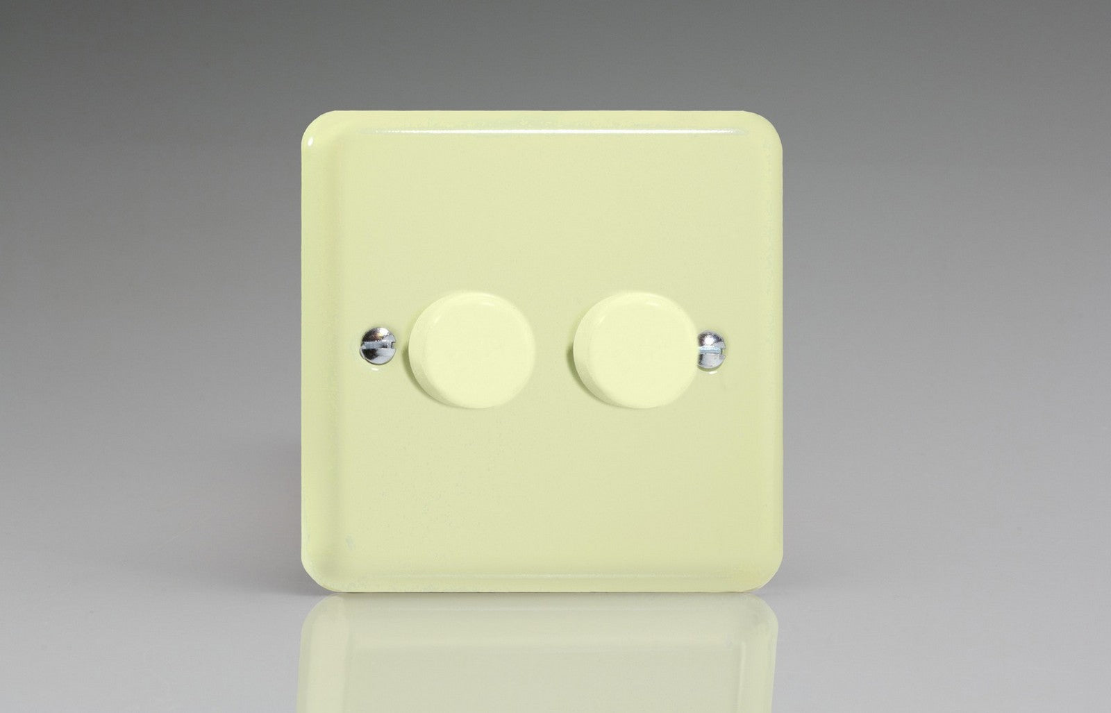 Varilight HY83.WC Lily White Chocolate 2-Gang 2-Way Push-On/Off Rotary Dimmer 2 x 60-400W