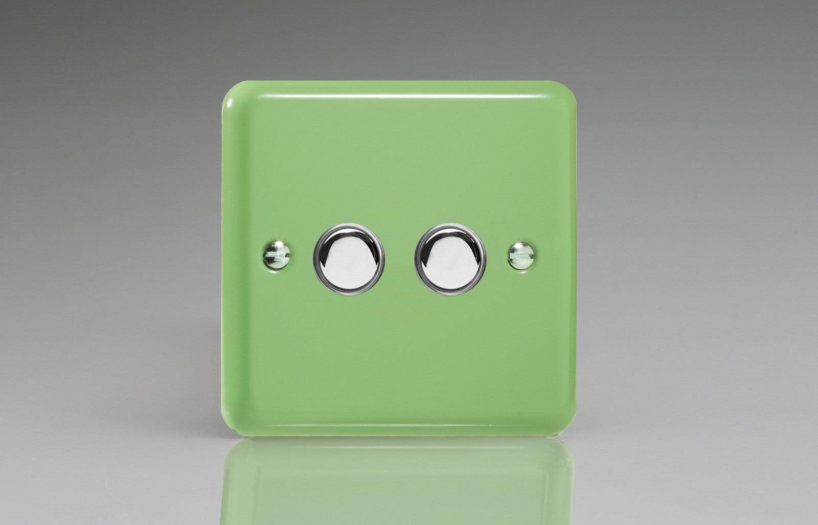 Varilight IJYS002.BG Lily Beryl Green 2-Gang Tactile Touch Control Dimming Slave for use with Master on 2-Way Circuits