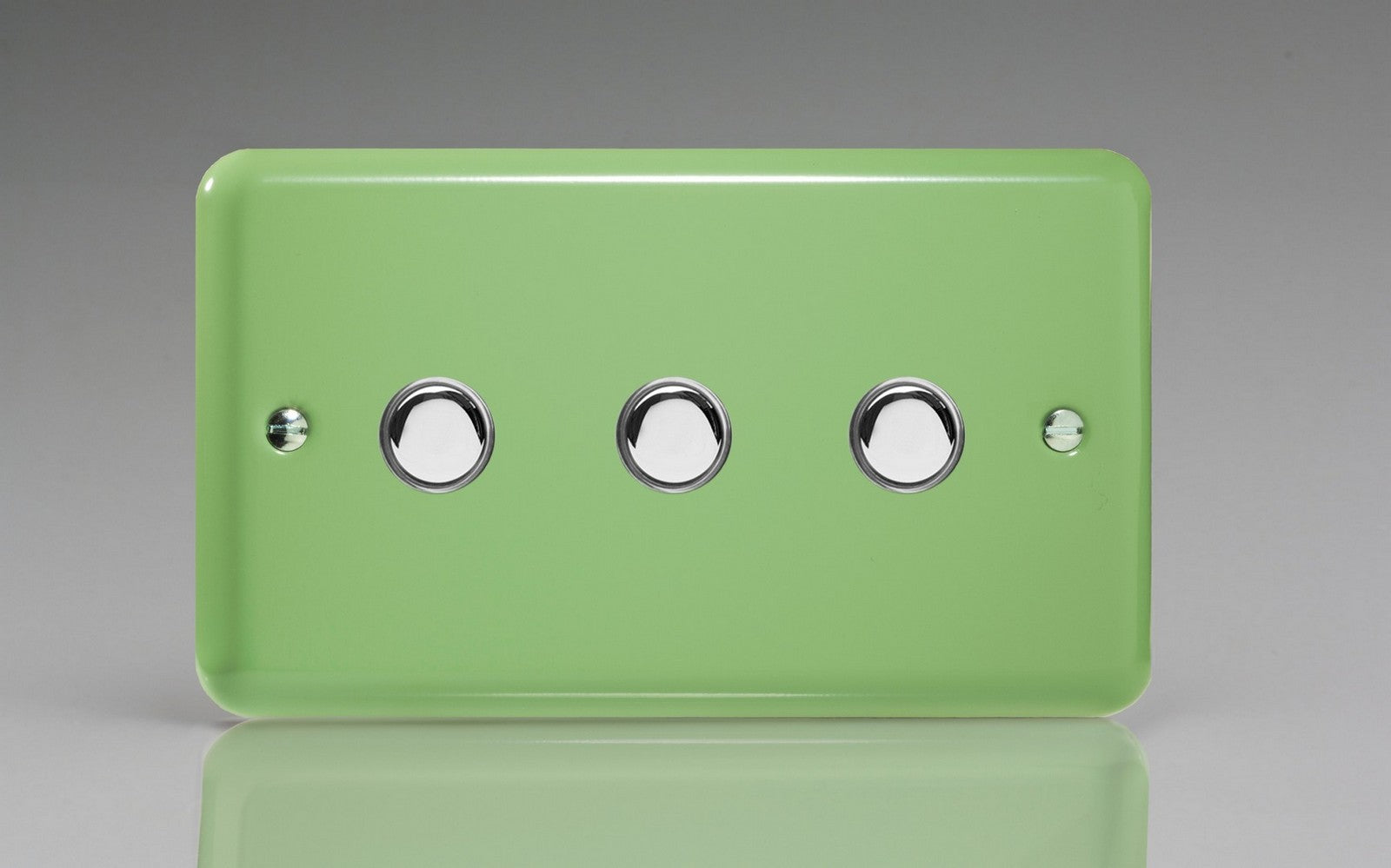 Varilight IJYS003.BG Lily Beryl Green 3-Gang Tactile Touch Control Dimming Slave for use with Master on 2-Way Circuits (Twin Plate)