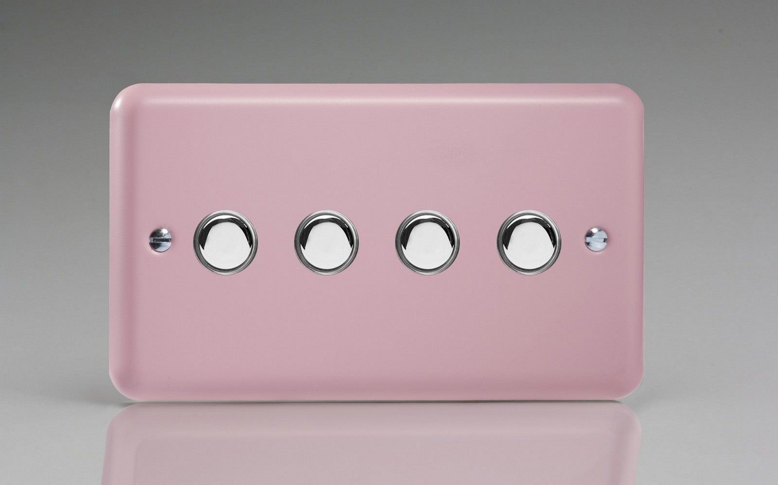 Varilight IJYS004.RP Lily Rose Pink 4-Gang Tactile Touch Control Dimming Slave for use with Master on 2-Way Circuits (Twin Plate)