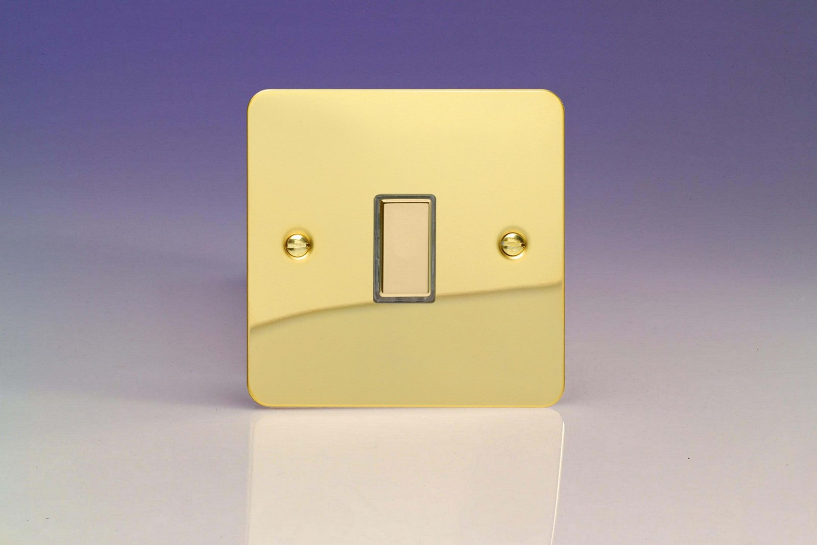 Varilight JFVES001 Ultraflat Polished Brass 1-Gang Tactile Touch Control Dimming Slave for use with Multi-Point Touch or Remote Master on 2-Way Circuits