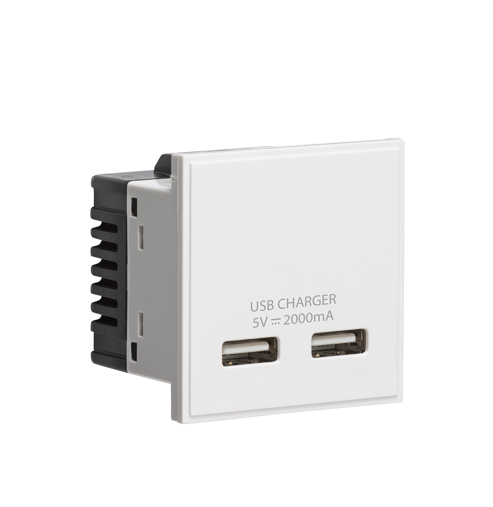 ML Accessories-NETUSBWH Dual USB charger (2A) Module 50 x 50mm - White