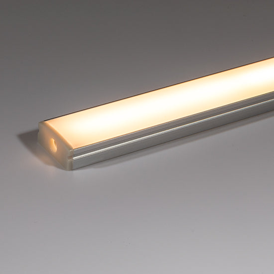LED Profile 17x7 Surface Aluminium Opal 1 Metre