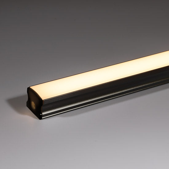 17 X 14 LED profile Surface black Opal 1 Metre
