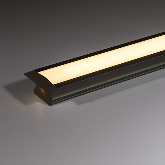 LED Profile 25x14 Deep Recessed Black Opal 1 Metre