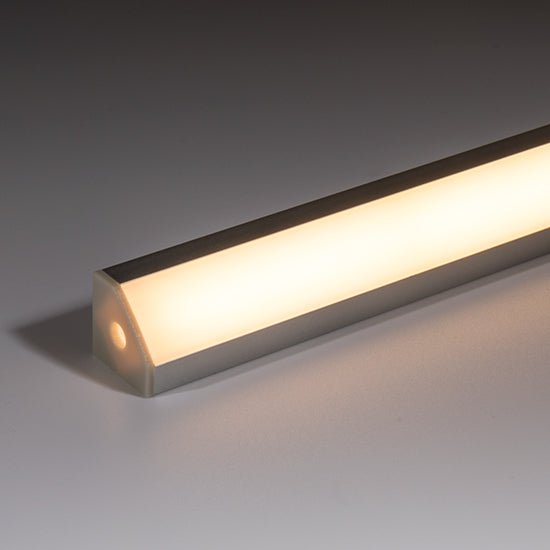 LED Profile 18x18 Angled Aluminium Opal