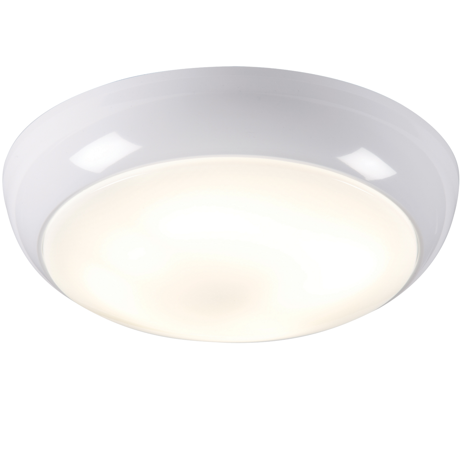 ML Accessories-TPB28MSEMHF IP44 28W HF Emergency Polo Bulkhead with Opal Diffuser, White Base and microwave sensor