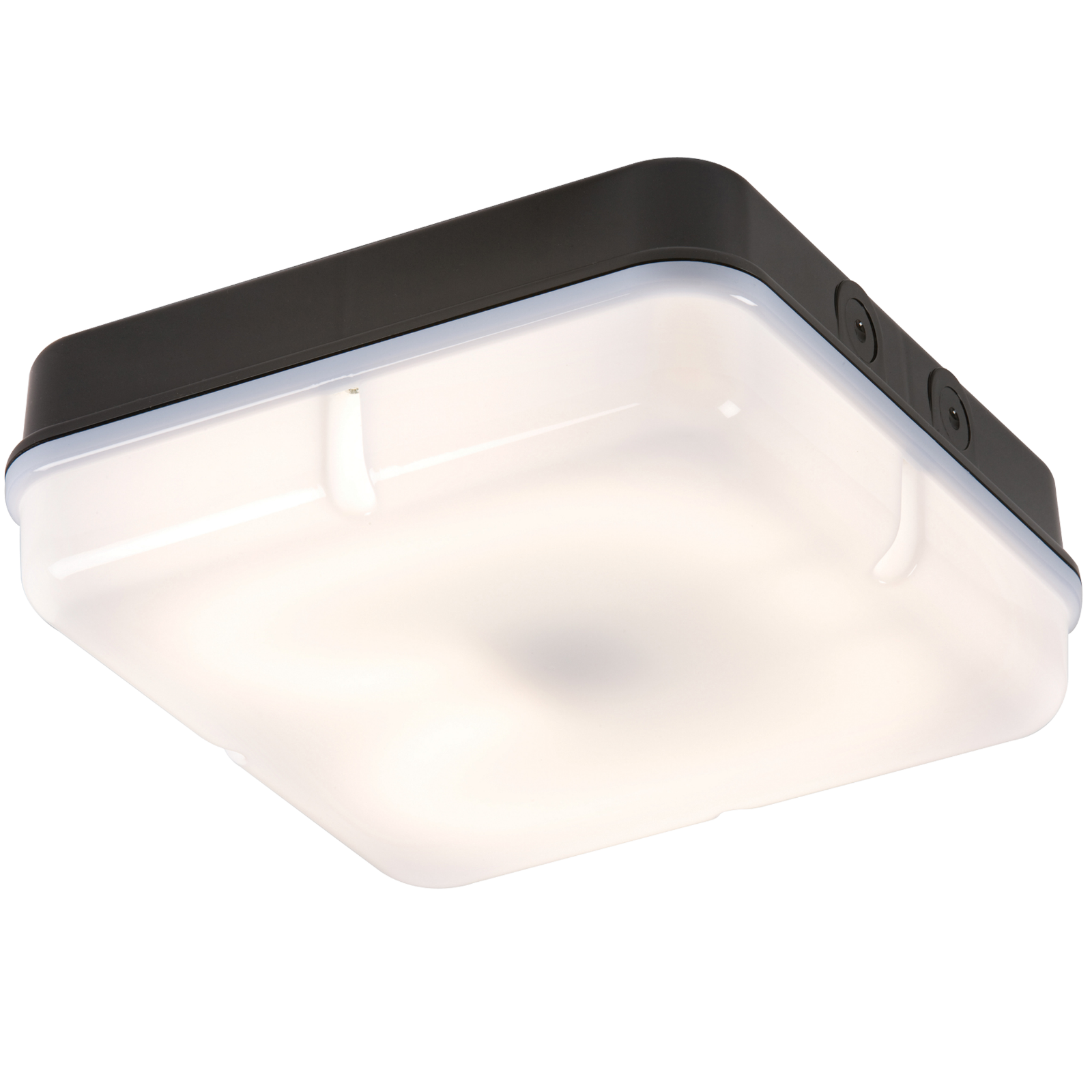 ML Accessories-TPS28BOEMHF IP65 28W HF Square Emergency Bulkhead with Opal Diffuser and Black Base