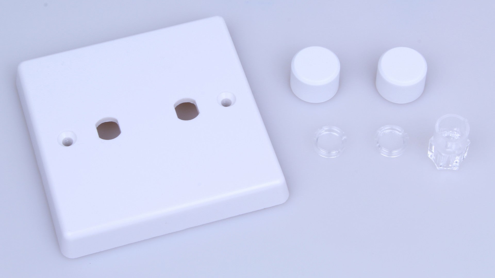 Varilight WQ2W White White Plastic 2-Gang Dimmer Kit Single Plate