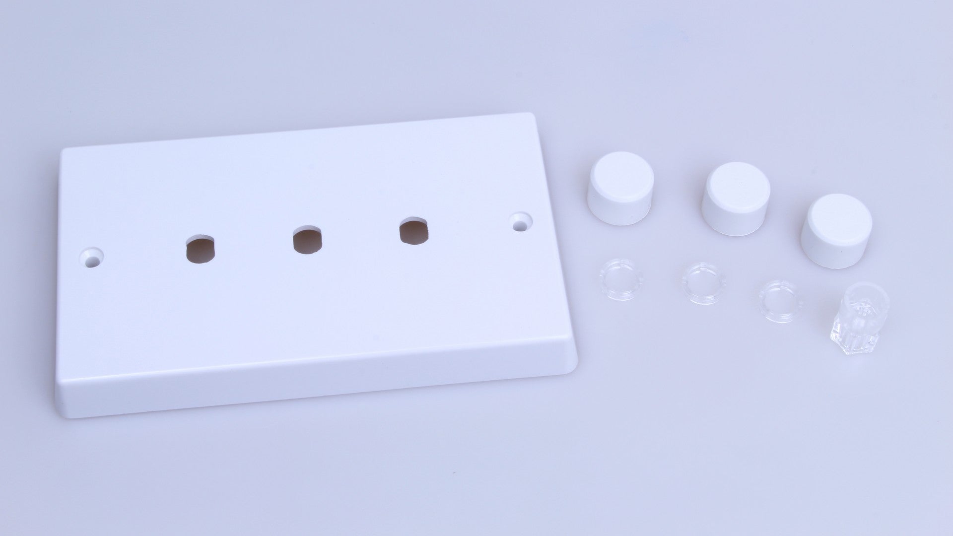 Varilight WQD3W White White Plastic 3-Gang Dimmer Kit Twin Plate