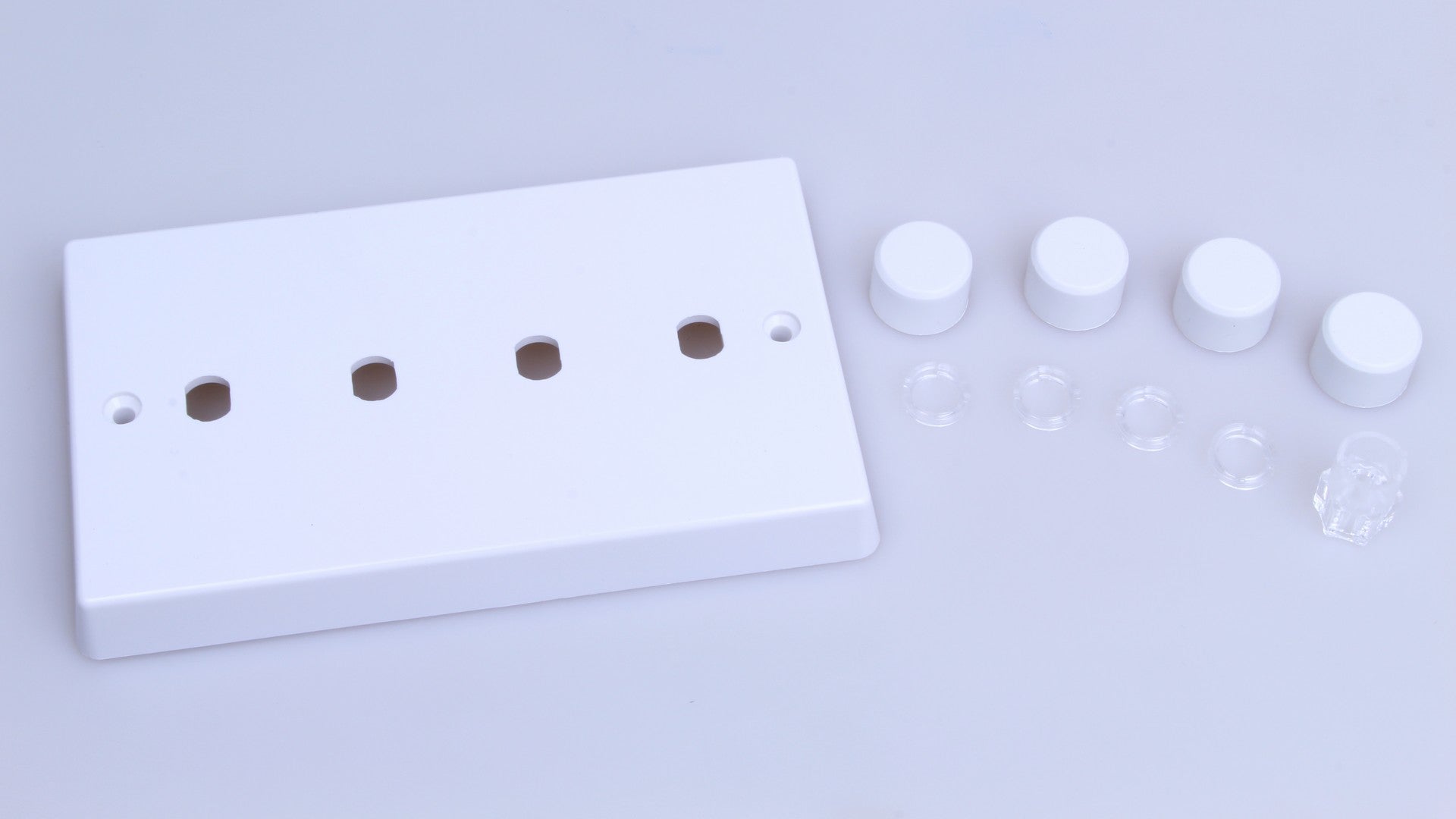 Varilight WQD4W White White Plastic 4-Gang Dimmer Kit Twin Plate