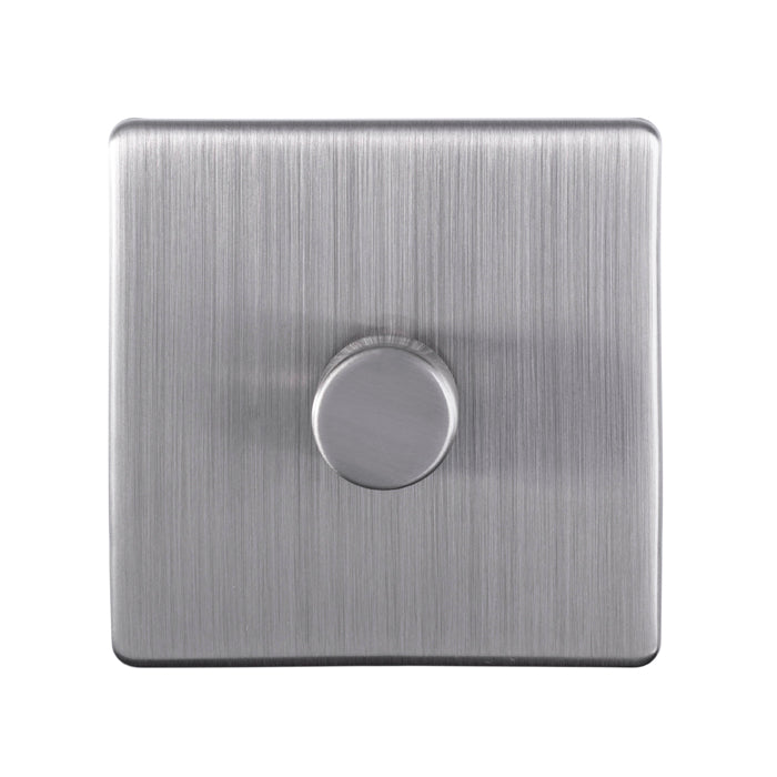 1 Gang Dimmer in Satin Nickel With Black Trim